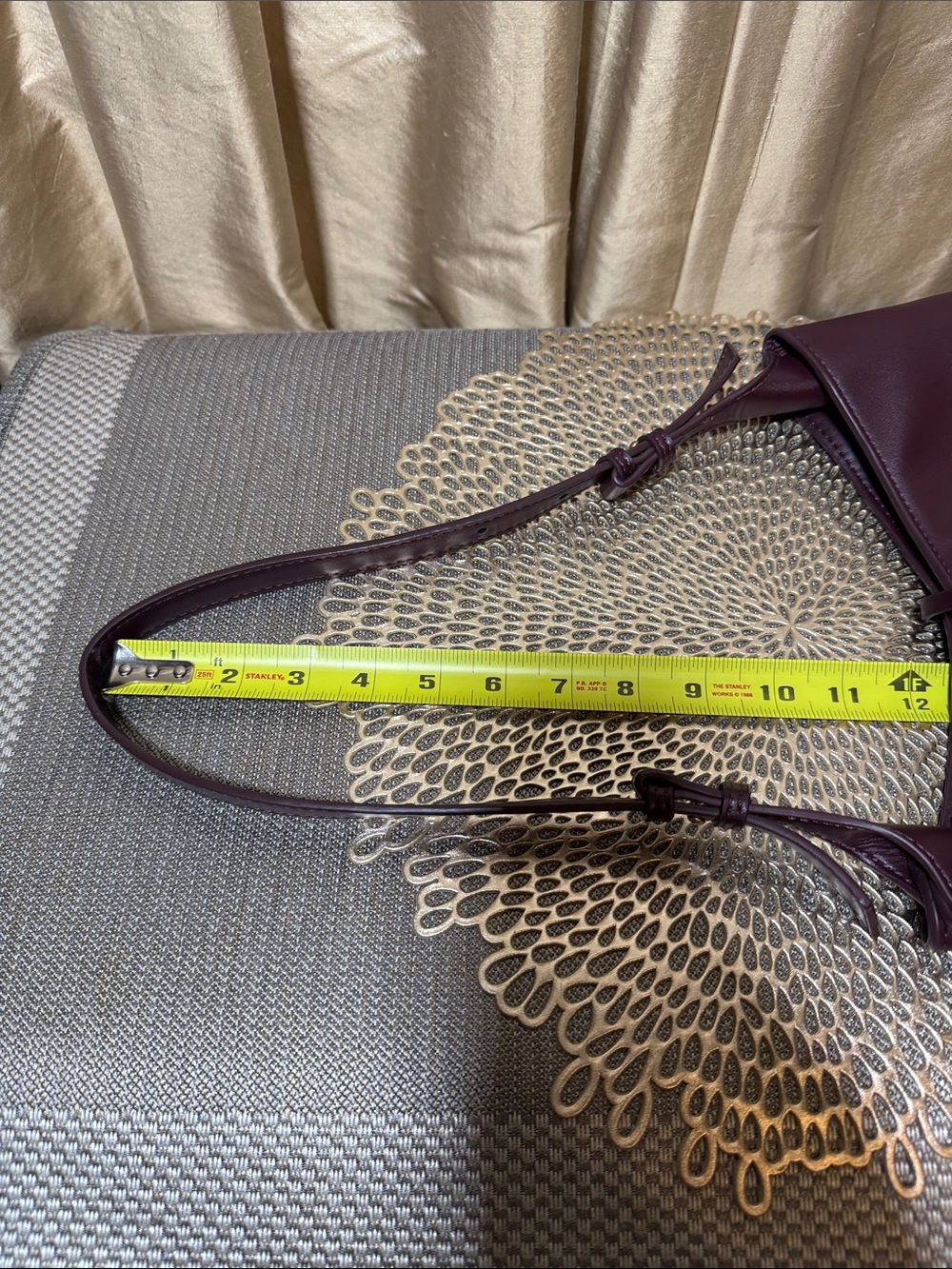 Zara Hobo Shoulder Bag - Burgundy - Picture 8 of 9